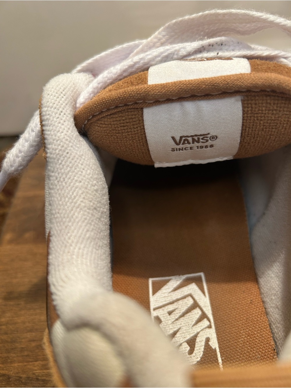 Vans Knu Skool Mega Check Suede / Canvas Brown / White Skate sneakers - Picture 10 of 15